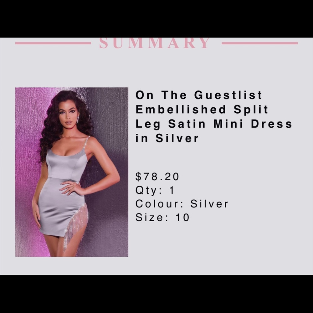 Oh Polly embellished dress silver